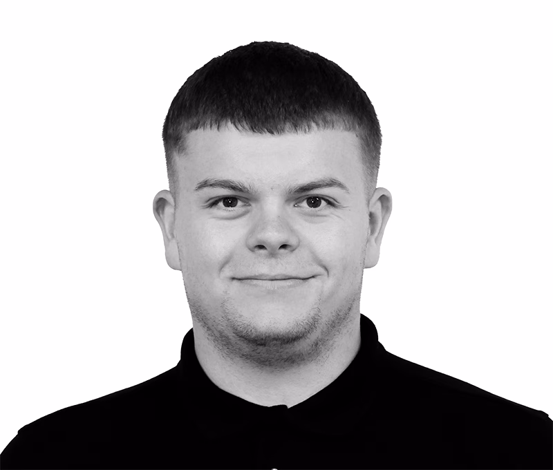 Nathan Matthews is Standby UK's Warehouse Supervisor, this is his black and white headshot.