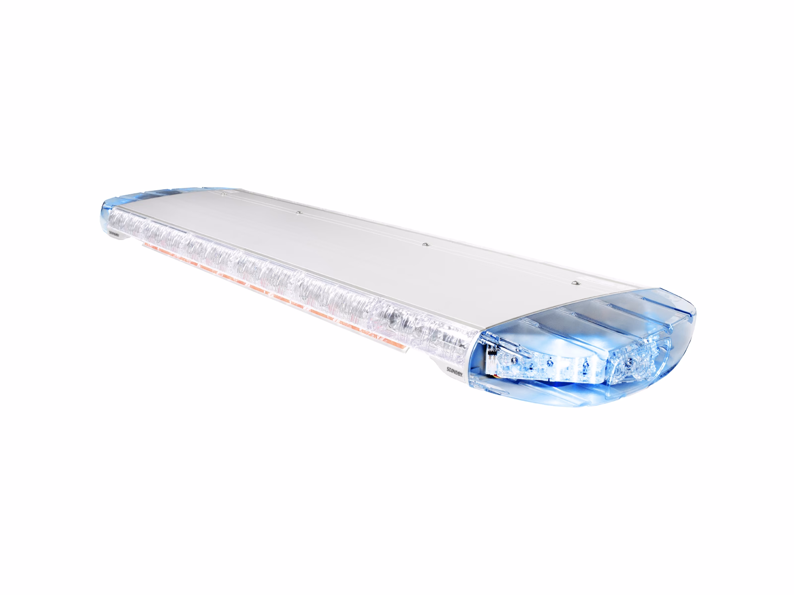 Angle view of W3 Lightbar with Blue Corner Lenses