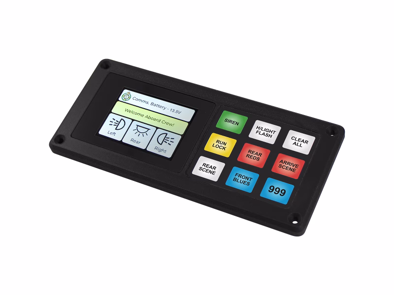 MCS-PTS-24-9 Hybrid Control Panel angled left isolated on white background