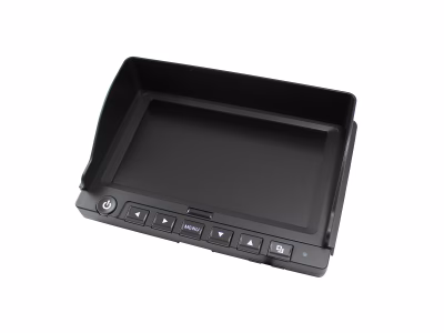 Angle view of the AEX-ST-TSD-7IN 7″ Colour LCD Monitor isolated on a white background